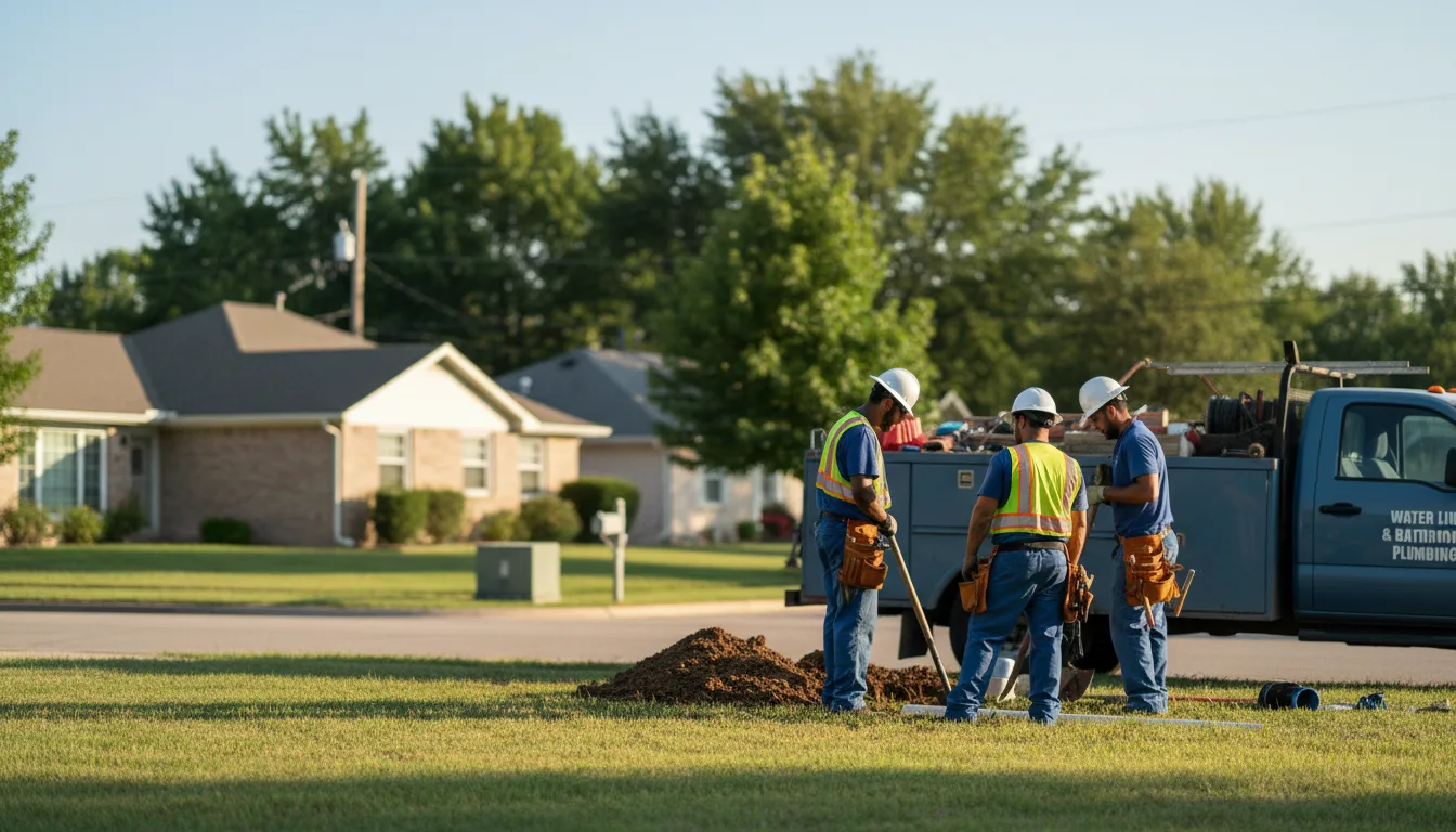 Residential water line and bathroom plumbing service in Roark, KY